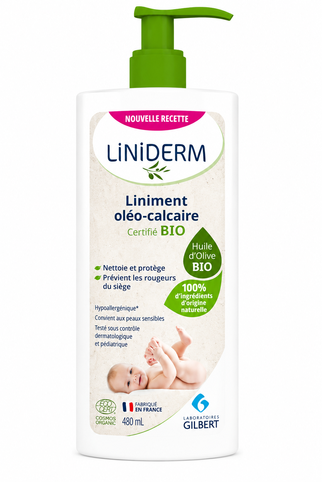 Gilbert Liniderm Neutraderm Liniment Oléo-Calcaire Pompe 480ml