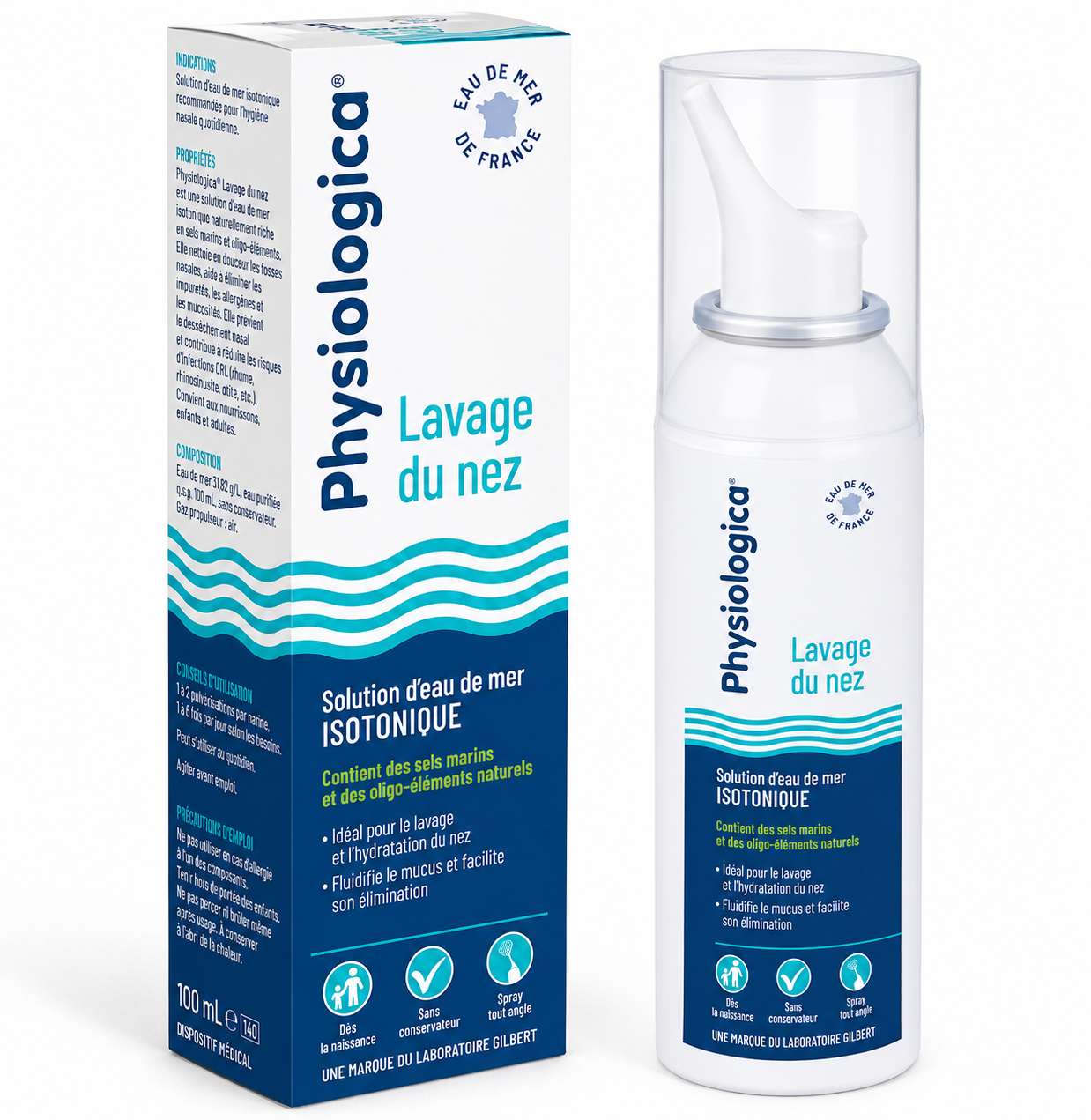 Physiologica Lavage du Nez Isotonique – Spray Nasal 100 ml
