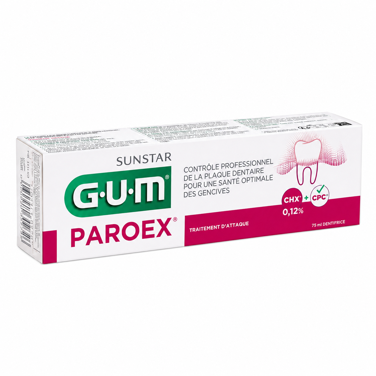 GEL DENTIFRICE GUM PAROEX 0,12% 75ML