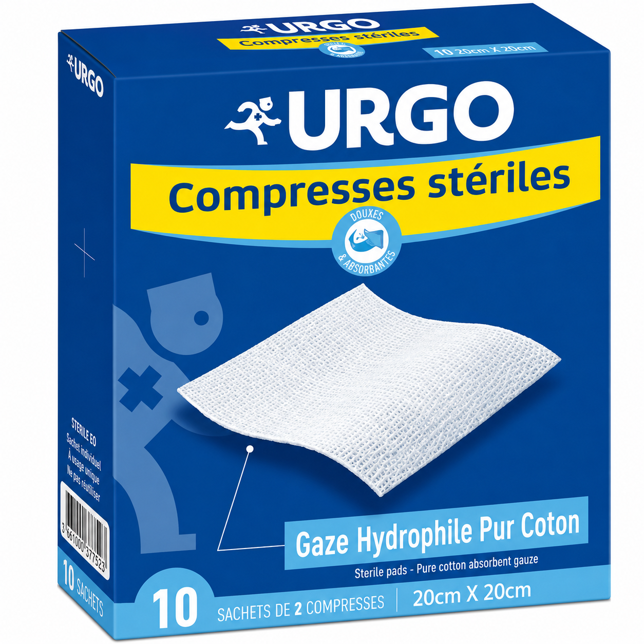 Compresses Stériles URGO – Gaze Hydrophile Pur Coton