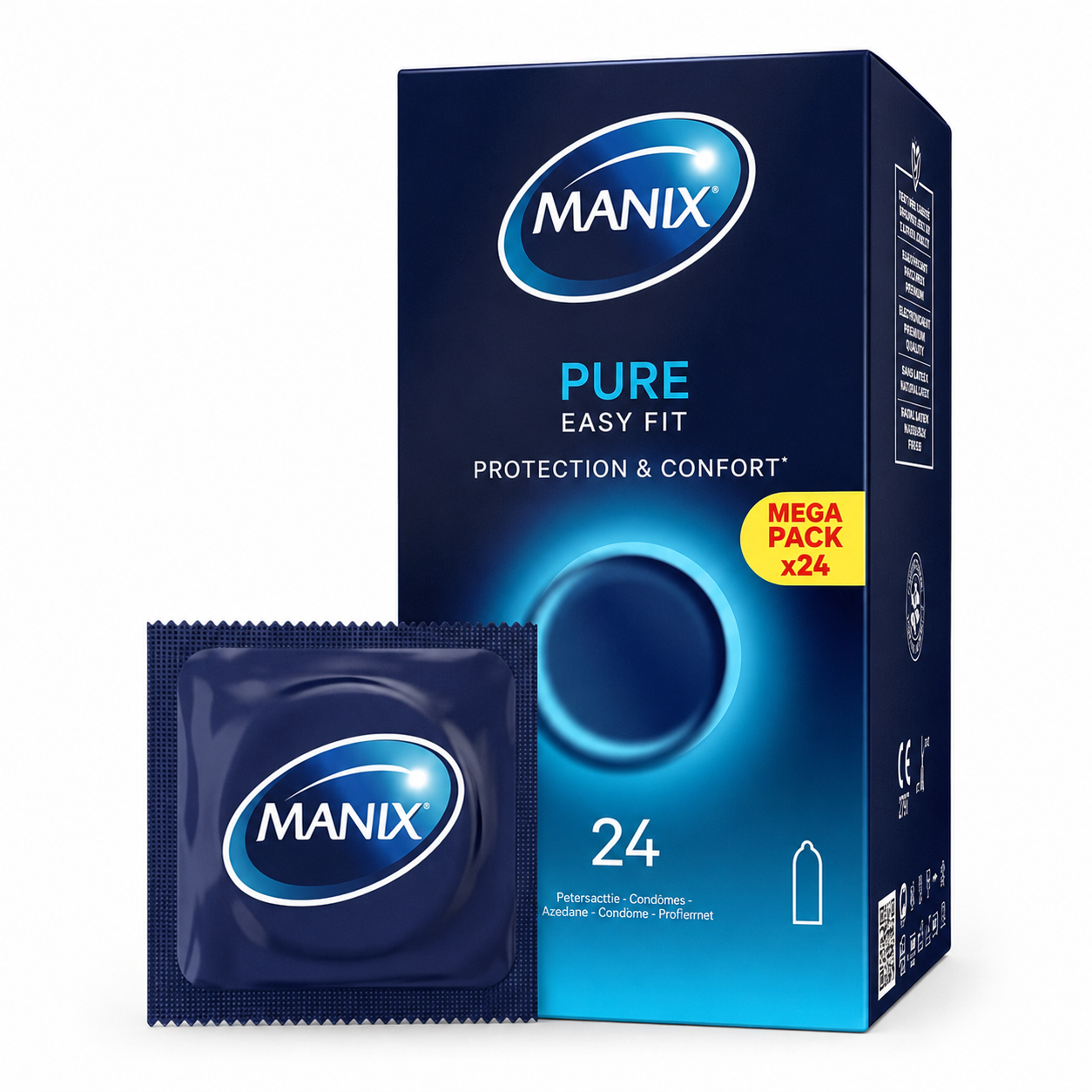 MANIX PURE EASY FIT PROTECTION ET CONFORT 24 PRESERVATIFS