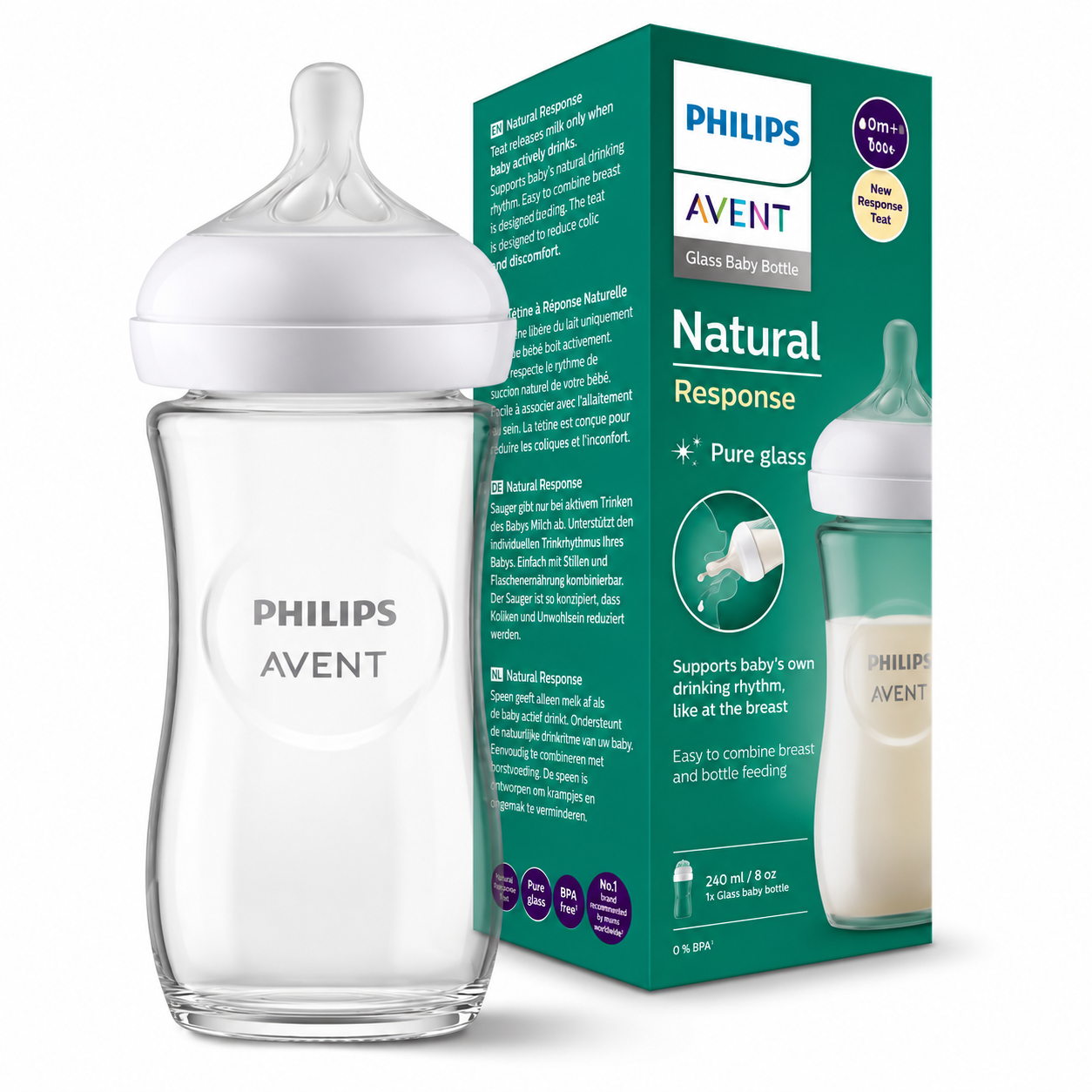AVENT BIBERON NATURAL EN VERRE 240 ML 1MOIS+