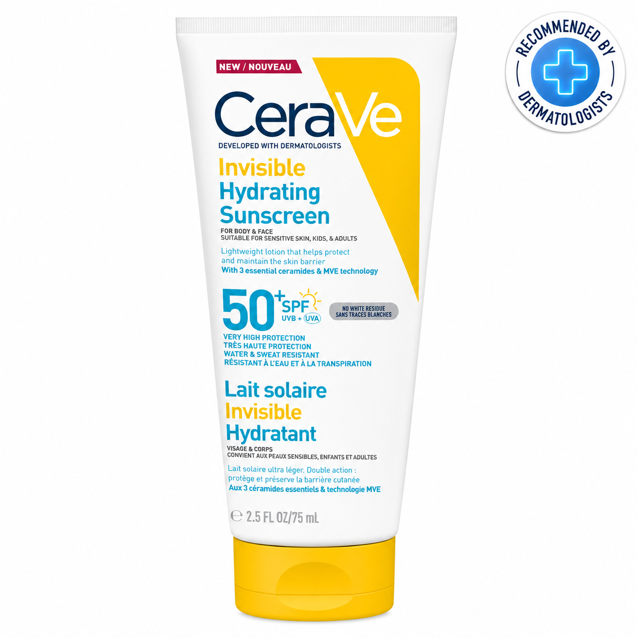 CERAVE LAIT SOLAIRE INVISIBLE HYDRATANT 75 ML