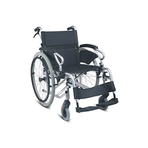 FAUTEUIL ROULANT PLIABLE EN ALUMINIUM A/FREINS