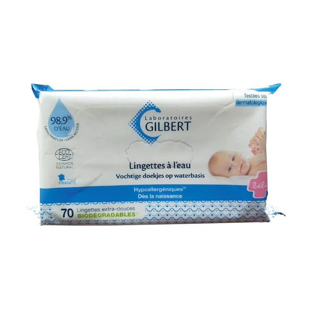 Gilbert Lingettes Bio à l'Eau 70 Unités