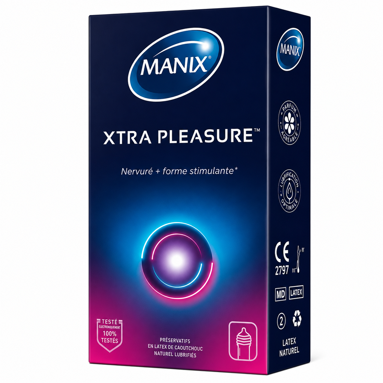MANIX XTRAPLEASURE NERVURE+FORME STIMULANTE BOITE DE 10