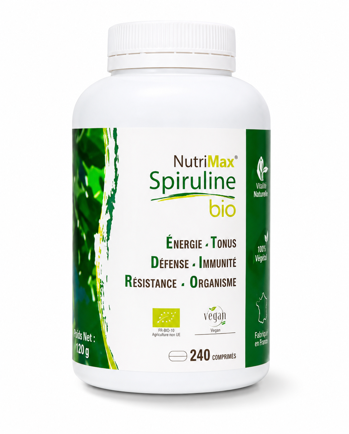 NUTRIMAX SPIRULINE 100% BIO 240 COMPRIMES