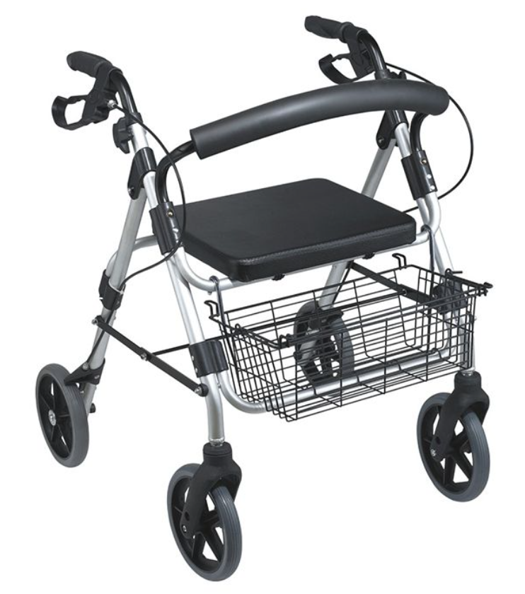 Rollator 4 roues avec siège et dossier