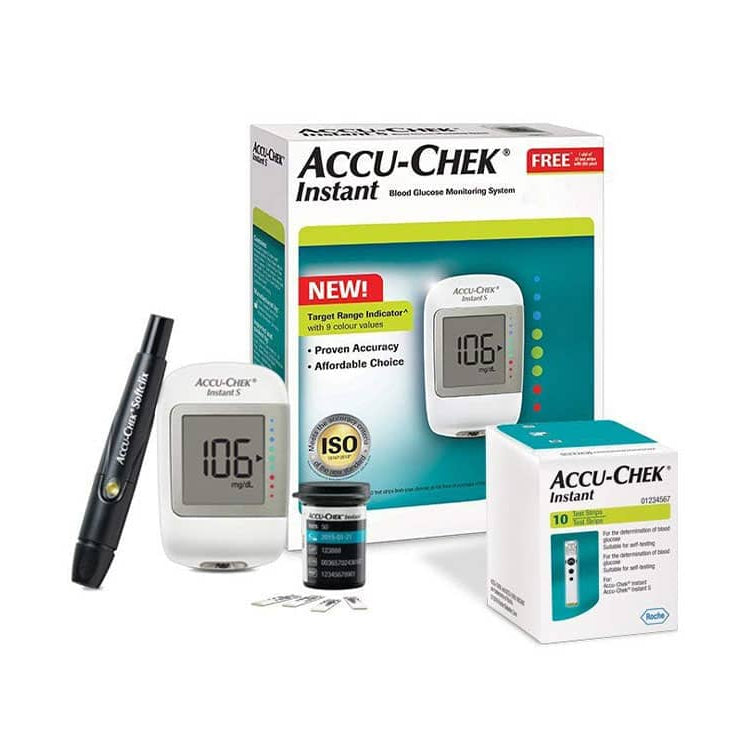 Kit Accu-Chek Instant lecteur de glycémie, autopiqueur et accessoires