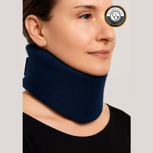 Collier cervical souple en mousse gris, tailles S M L