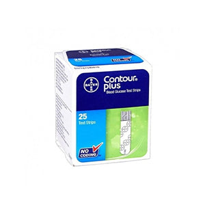 Contour Plus boîte de 25 bandelettes réactives pour glycémie