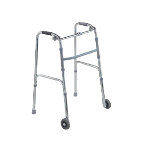 Déambulateur pliable en aluminium avec deux roues avant