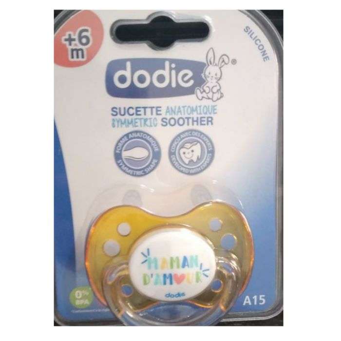 Dodie sucette anatomique A15 6 mois+ Papa Chéri et Maman d’Amour