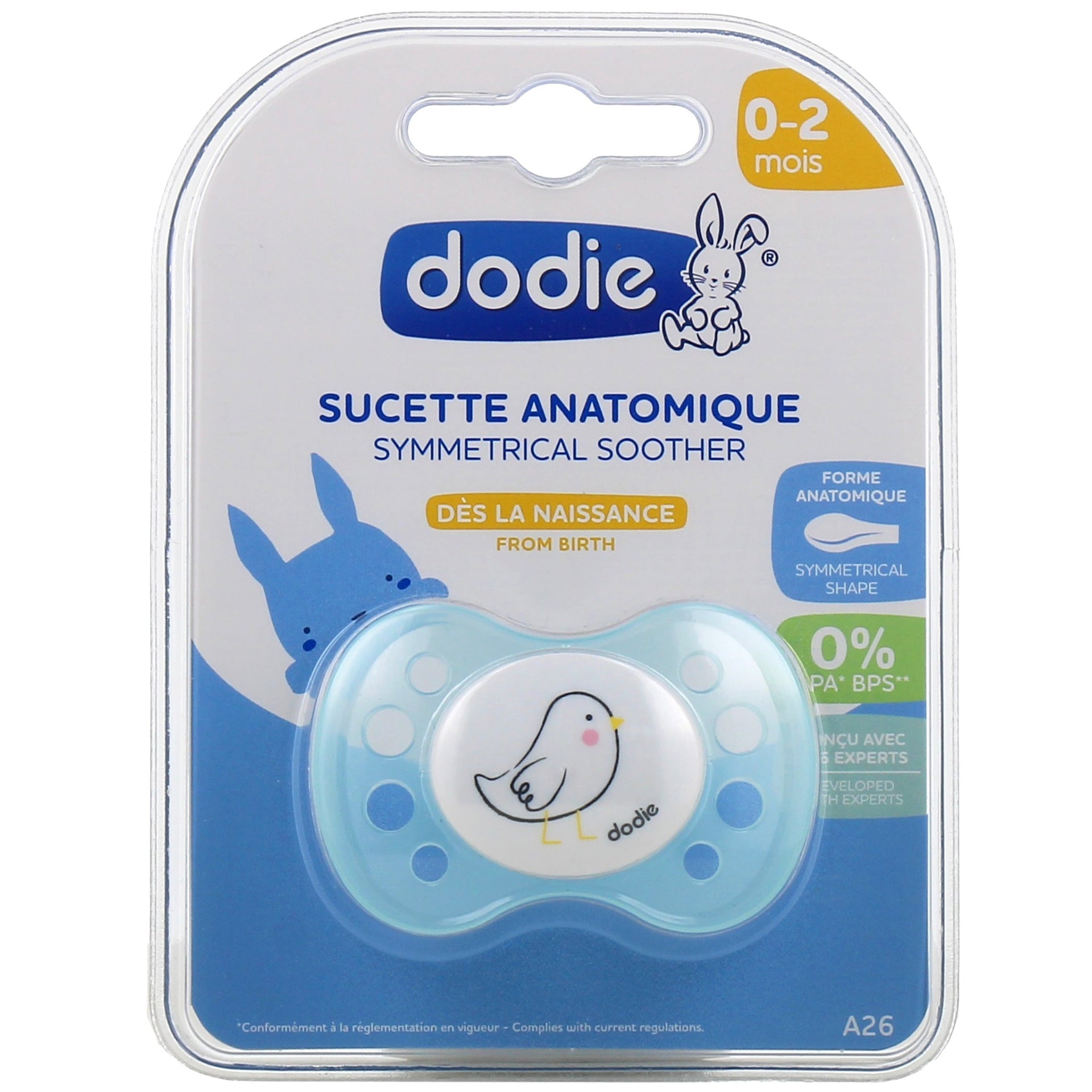 Dodie sucette anatomique A23 mixte dès la naissance, 0 à 2 mois