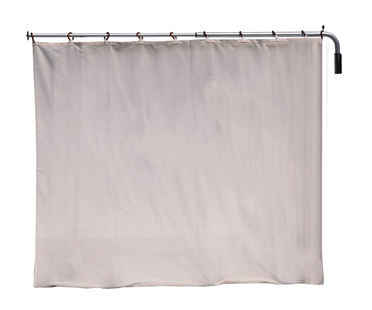 Paravent médical télescopique mural Fazzini 02.823.00 en aluminium avec tissu anti-feu