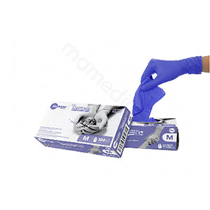 Gants d’examen médicaux jetables en nitrile– Sans poudre, boîte de 100