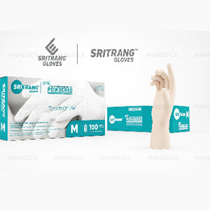 Gants d’examen en latex poudrés – Boîte de 100