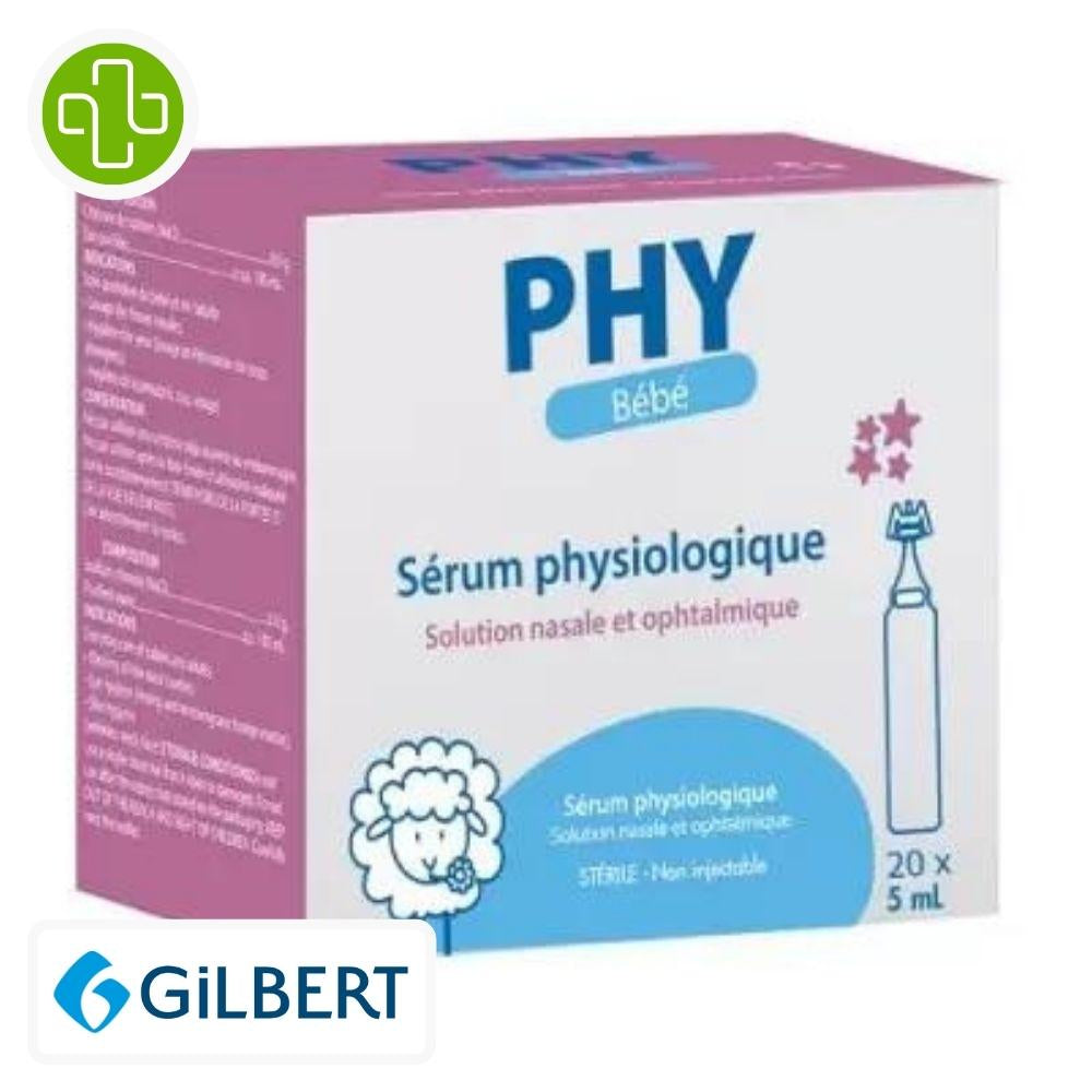 Gilbert PHY Sérum Physiologique 5ml Boîte de 20