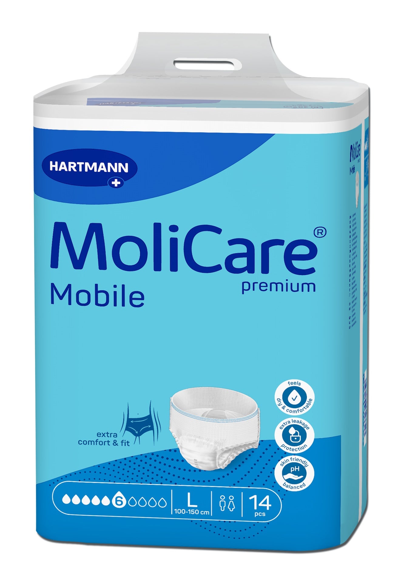 Hartmann MoliCare Premium Mobile 6 gouttes taille Large, paquet de 14