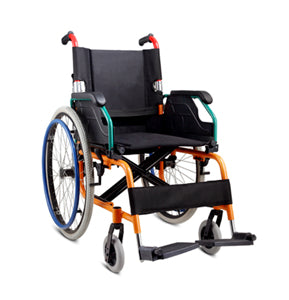 Fauteuil roulant adulte en aluminium Jasking Medical JX-890LA-46, coloris orange