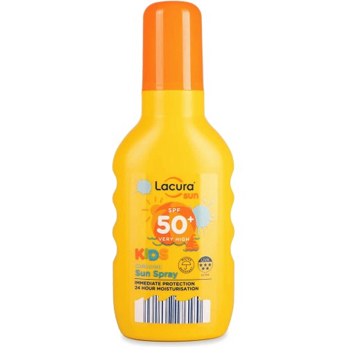Lacura Sun Kids Coloured Sun Spray SPF50+ 200 ml, flacon jaune et orange