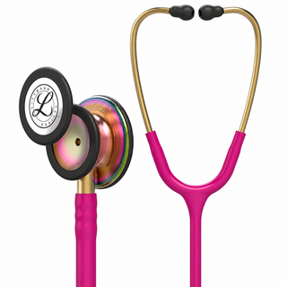 Stéthoscope Littmann Classic III – Framboise – Rainbow – vue du pavillon et de la tubulure