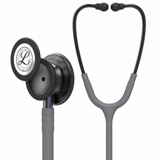 Stéthoscope Littmann Classic III – Gris fumé – Violet – vue du pavillon et de la tubulure
