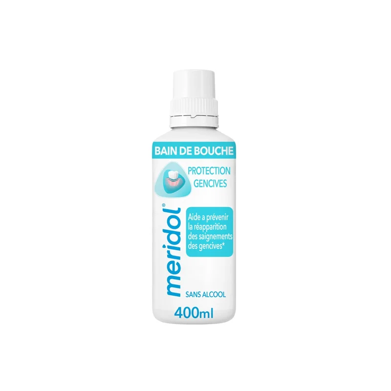 Meridol Bain de Bouche Protection Gencives sans alcool flacon 400 ml