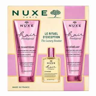 NUXE COFFRET HAIR PRODIGIEUX LE SHAMPOOING BRILLANCE 200ML + LE MASQUE AVANT SHAMPOOING 30ML + LE DEMEANT BRILLANCE 200ML