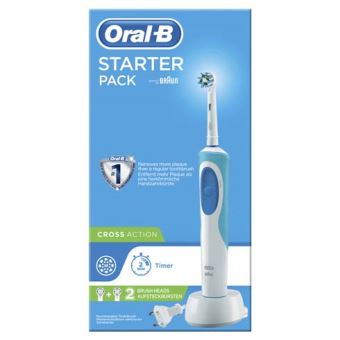 Oral-B Vitality Starter Pack CrossAction – brosse à dents électrique avec 2 têtes