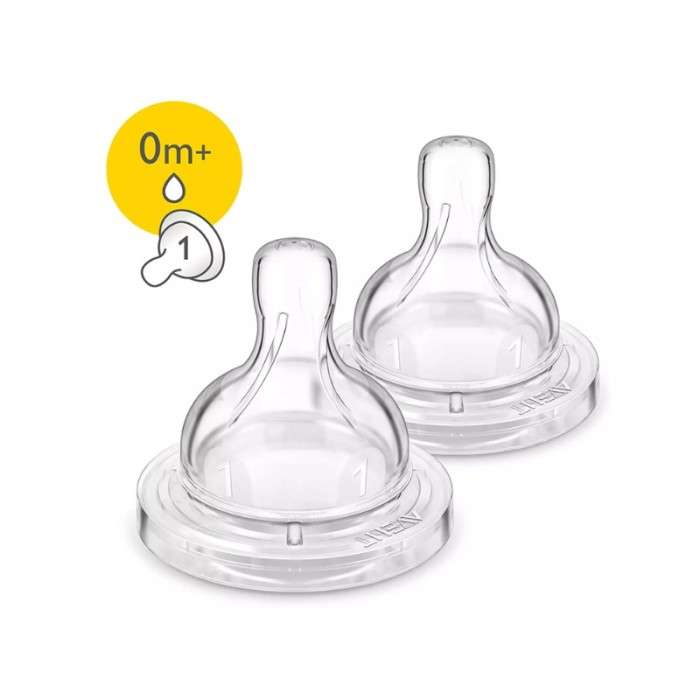 Philips Avent Classique, lot de 2 tétines Anti-colic 0M+ débit 1