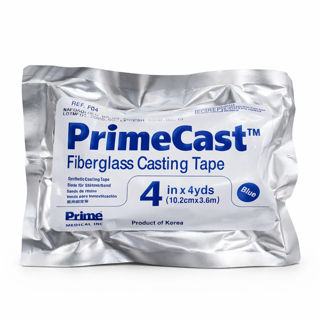 Primecast n°4 – bande de résine bleue 10,2 cm × 3,6 m, sachet individuel
