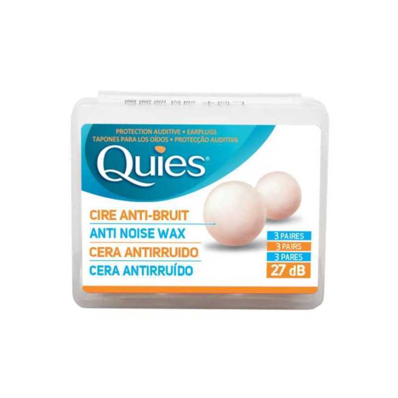 Quies protection auditive en cire naturelle anti-bruit 27 dB, 3 paires