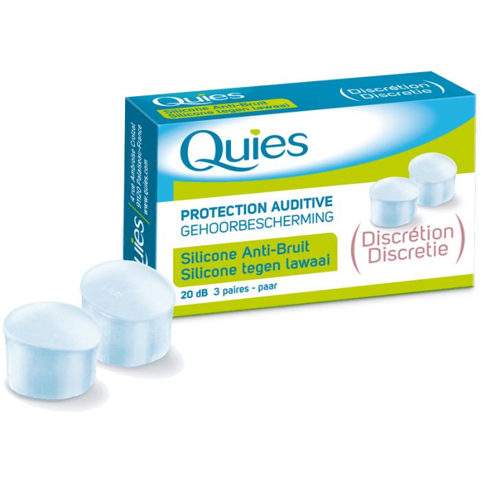 Quies Protection Auditive Silicone Anti-Bruit 3 Paires