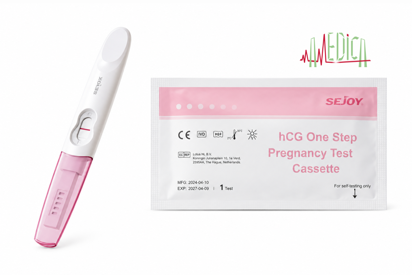 SEJOY HCG ONE STEP CASSETTE DE TEST DE GROSSESSE - 1 UNITE