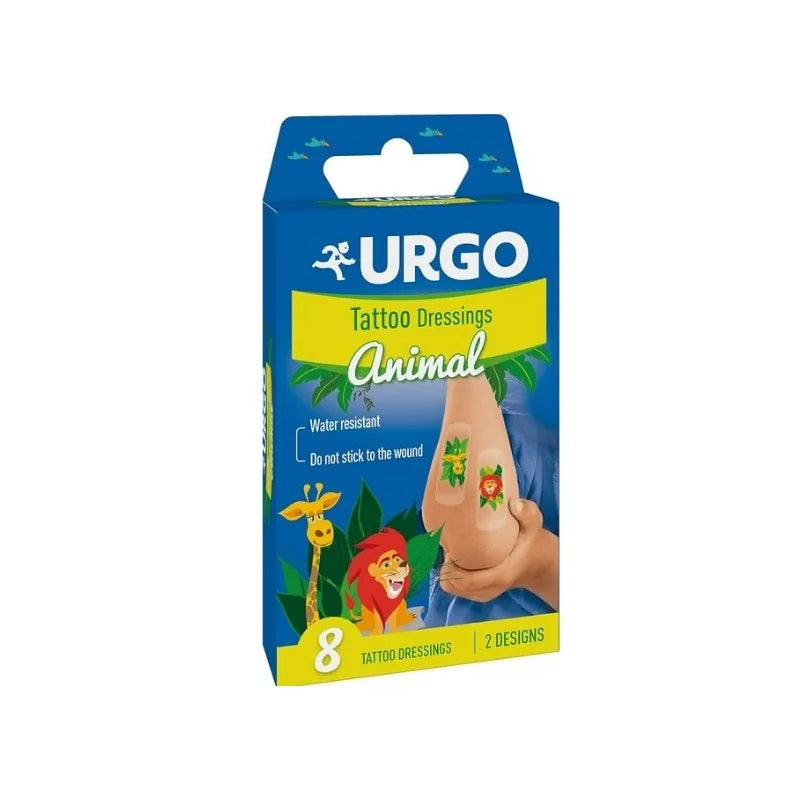 URGO Tattoo Dressings Animals pansements enfants résistants à l’eau boîte de 8