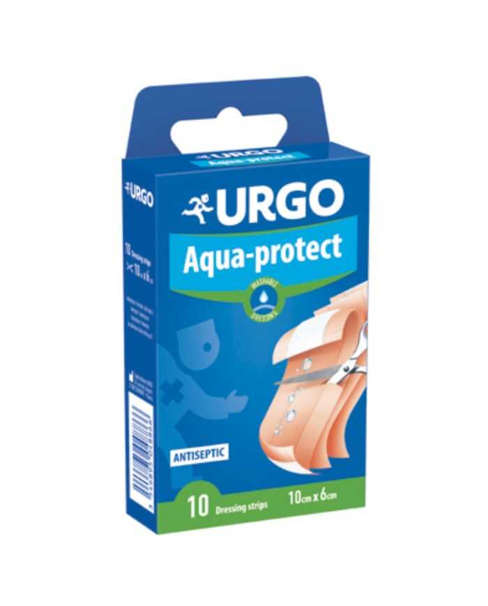 Urgo Aqua Protect Serviette Antiseptique Lavable 10 Bande 10x6cm