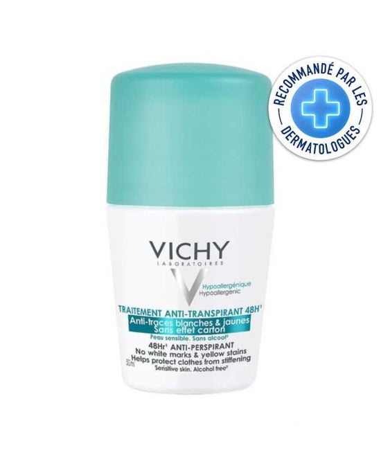Vichy Traitement Anti-Transpirant Anti Traces Blanches et Jaunes 48h 50ml